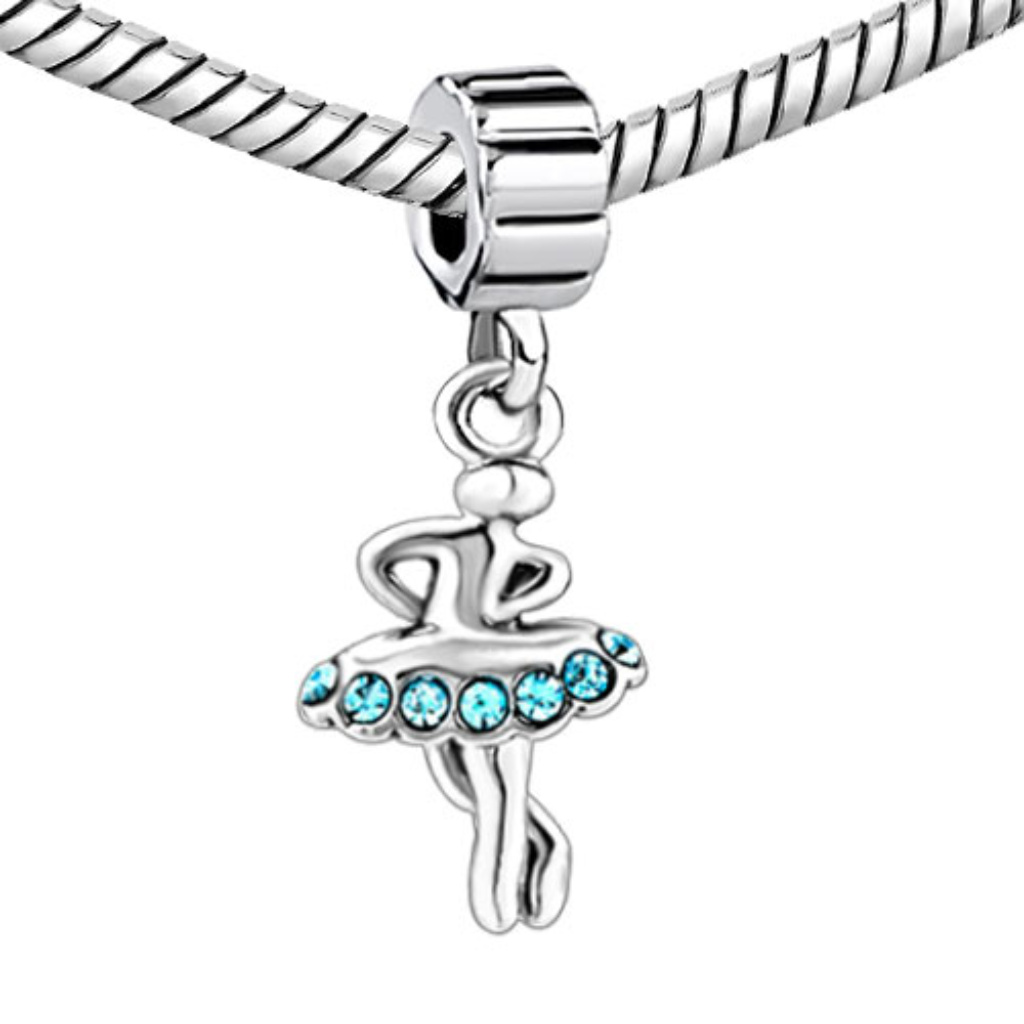 Free S/H Pugster Ballerina Dangle Bracelet Charm - Fits Pandora